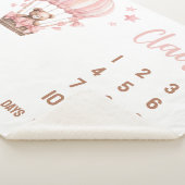 Roze Beer in Hete Luchtballon Baby Milestone Sherpa Deken (3/4)