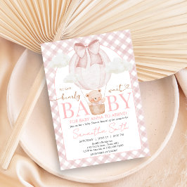 Roze Beer Kan Haast Niet Wachten Baby Shower Kaart