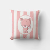 Roze Beer katoenhoudend Sierkussen, 16 x 16 inch Kussen (Voorkant)