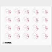 Roze Beer Kaum Baby Shower Stickers (Vel)
