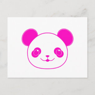Roze Beer Kawaii Panda Briefkaart