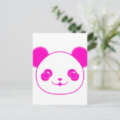 Roze Beer Kawaii Panda Briefkaart (Staand voorkant)