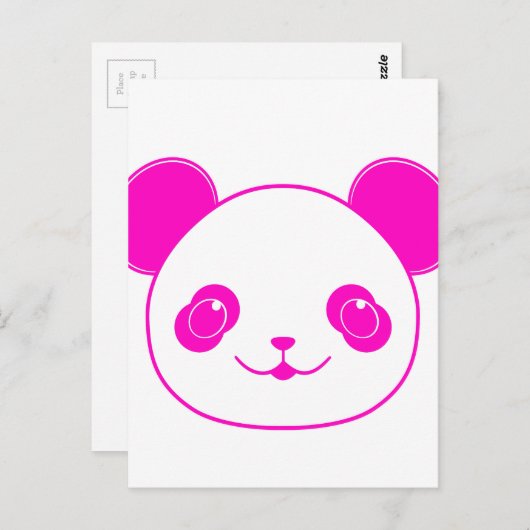 Roze Beer Kawaii Panda Briefkaart (Voorkant / Achterkant)