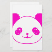 Roze Beer Kawaii Panda Briefpapier (Voorkant / Achterkant)