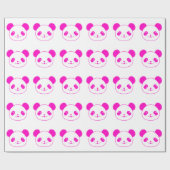 Roze Beer Kawaii Panda Cadeaupapier (Vlak)