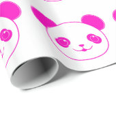 Roze Beer Kawaii Panda Cadeaupapier (Rol Hoek)