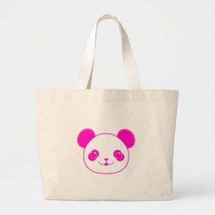 Roze Beer Kawaii Panda Grote Tote Bag