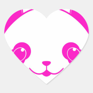 Roze Beer Kawaii Panda Hart Sticker