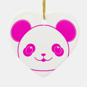Roze Beer Kawaii Panda Keramisch Ornament