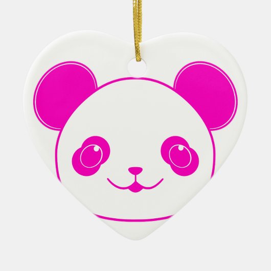 Roze Beer Kawaii Panda Keramisch Ornament (Voorkant)