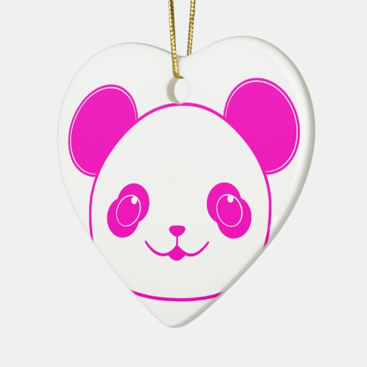 Roze Beer Kawaii Panda Keramisch Ornament (Links)