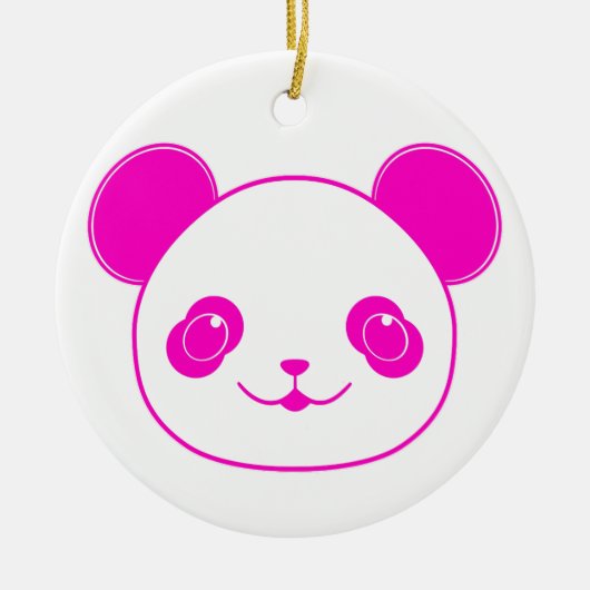 Roze Beer Kawaii Panda Keramisch Ornament (Voorkant)
