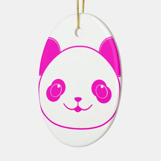 Roze Beer Kawaii Panda Keramisch Ornament (Links)
