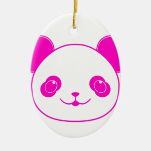 Roze Beer Kawaii Panda Keramisch Ornament