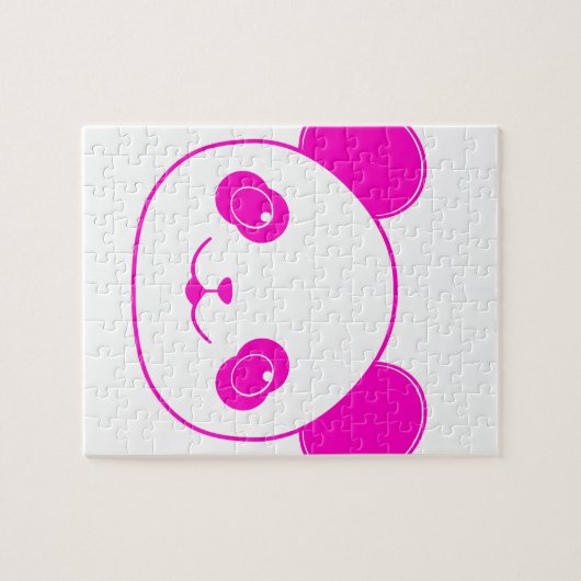 Roze Beer Kawaii Panda Legpuzzel (Horizontaal)