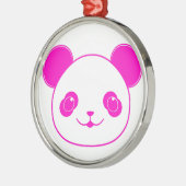 Roze Beer Kawaii Panda Metalen Ornament (Links)