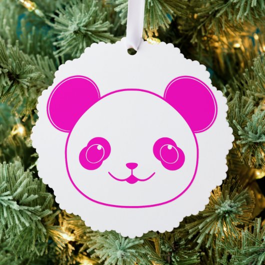 Roze Beer Kawaii Panda Ornament Kaart (Insitu (Drie))