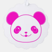 Roze Beer Kawaii Panda Ornament Kaart (Achterkant)