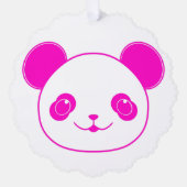 Roze Beer Kawaii Panda Ornament Kaart (Voorkant)