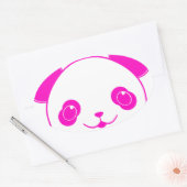 Roze Beer Kawaii Panda Ovale Sticker (Envelop)