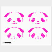 Roze Beer Kawaii Panda Ovale Sticker (Vel)
