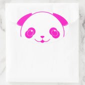 Roze Beer Kawaii Panda Ovale Sticker (Tas)