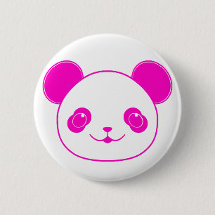 Roze Beer Kawaii Panda Ronde Button 5,7 Cm