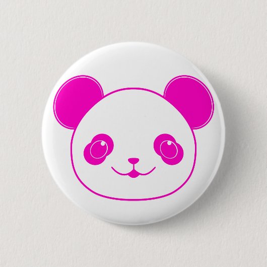 Roze Beer Kawaii Panda Ronde Button 5,7 Cm (Voorkant)