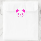 Roze Beer Kawaii Panda Ronde Sticker (Tas)