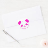Roze Beer Kawaii Panda Ronde Sticker (Envelop)