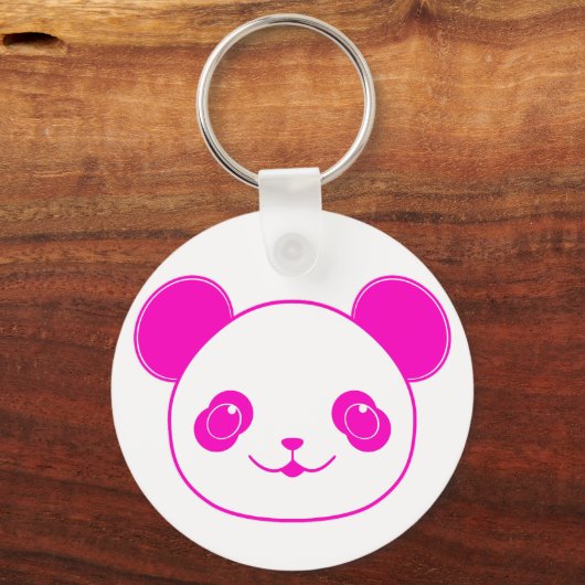 Roze Beer Kawaii Panda Sleutelhanger (Voorkant)