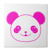 Roze Beer Kawaii Panda Tegeltje (Voorkant)