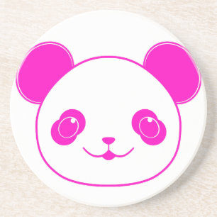Roze Beer Kawaii Panda Zandsteen Onderzetter