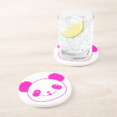 Roze Beer Kawaii Panda Zandsteen Onderzetter (Zijkant)