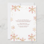 Roze Beer Kerst Winter Meisje Baby shower Kaart (Achterkant)