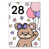 Roze Beer MeisjesBaby shower Kaart (Achterkant)