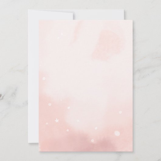 Roze beer op de baby-verjaardagsuitnodiging kaart (Achterkant)