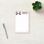 Roze Beer Panda en poten Jouw naam toevoegen Post-it® Notes (Kantoor)