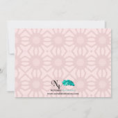 Roze Beer Retro Flowers Baby shower Uitnodiging (Achterkant)