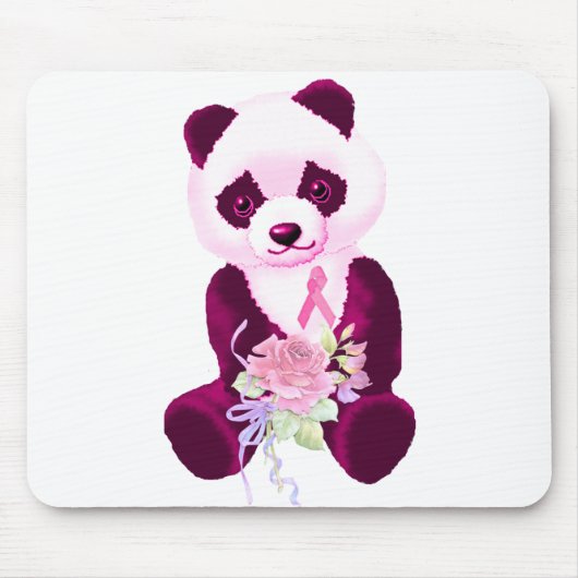 Roze Beer Ribbon Panda Muismat (Voorkant)