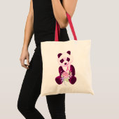 Roze Beer Ribbon Panda Tote Bag (Voorkant (product))