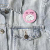 Roze Beer Ronde Button 5,7 Cm (In situ)