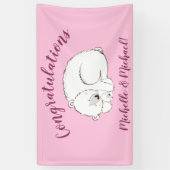 Roze Beer Spandoek (Verticaal)