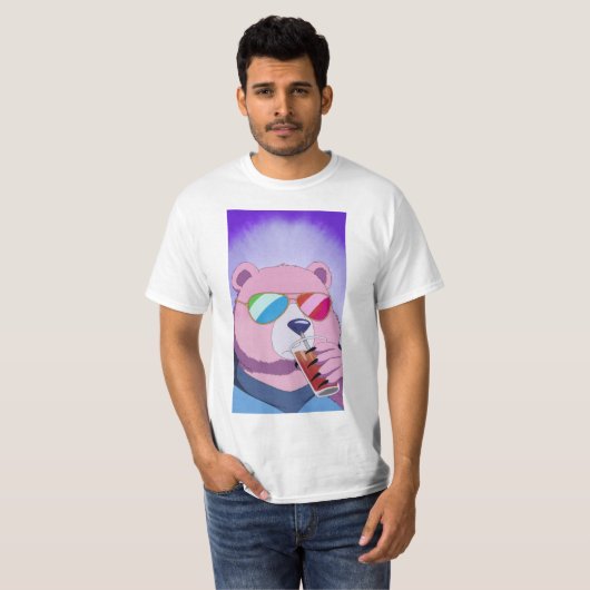 Roze Beer T-shirt (Voorkant volledig)