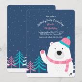 Roze Beer Uitnodiging (Voorkant / Achterkant)