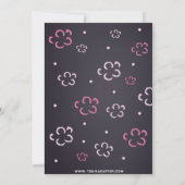 Roze Beer Verjaardagsuitnodiging Kaart (Achterkant)