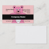 Roze Beer Visitekaartje (Voorkant / Achterkant)