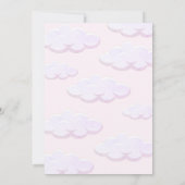 Roze Beer We zijn op cloud negen Baby shower Kaart (Achterkant)