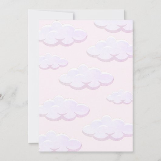 Roze Beer We zijn op cloud negen Baby shower Kaart (Achterkant)