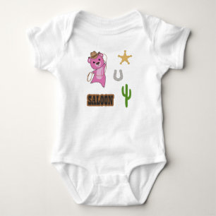 Roze Beer Western Cowboy Saloon Cactus Sticker Romper
